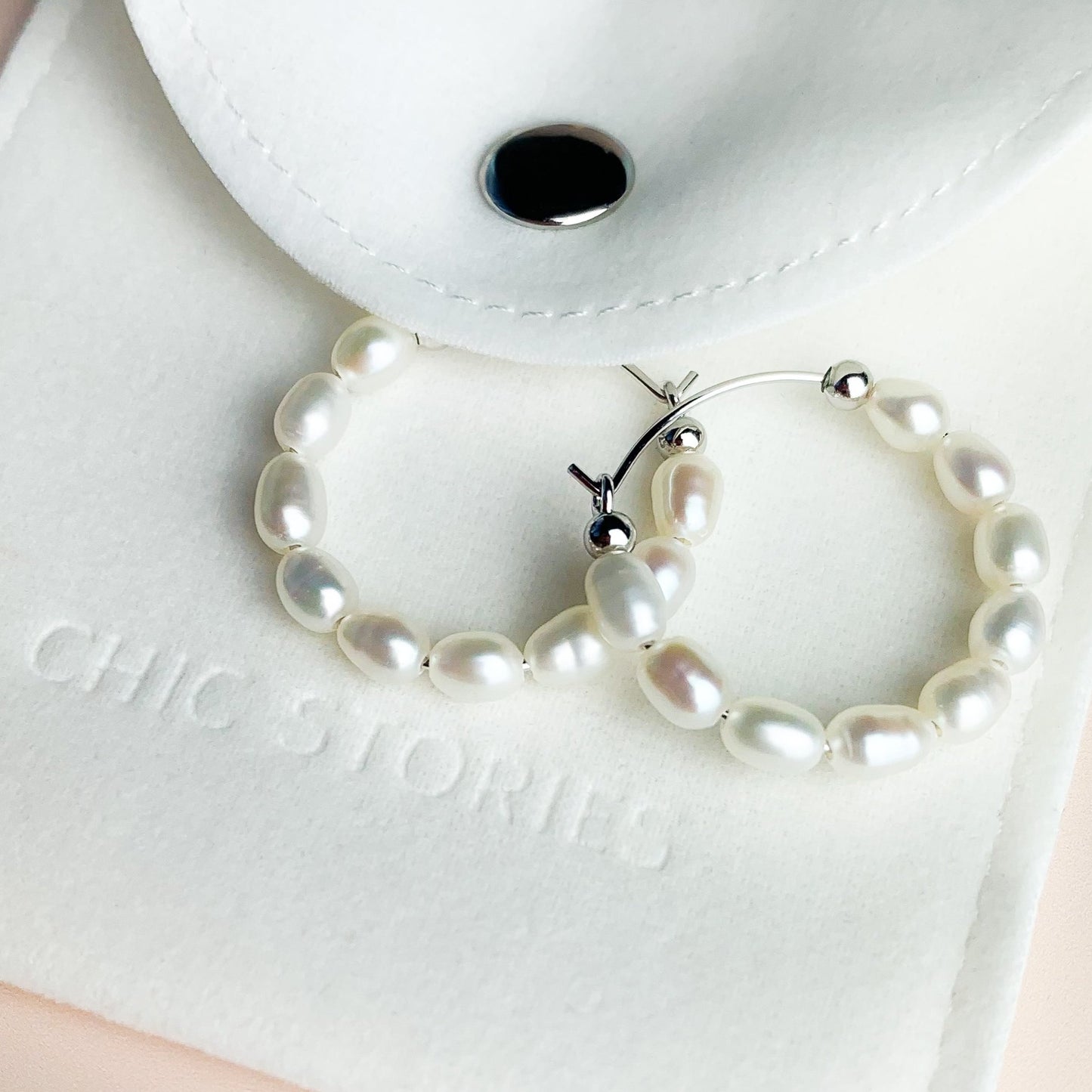 Pearl Hoop Earrings