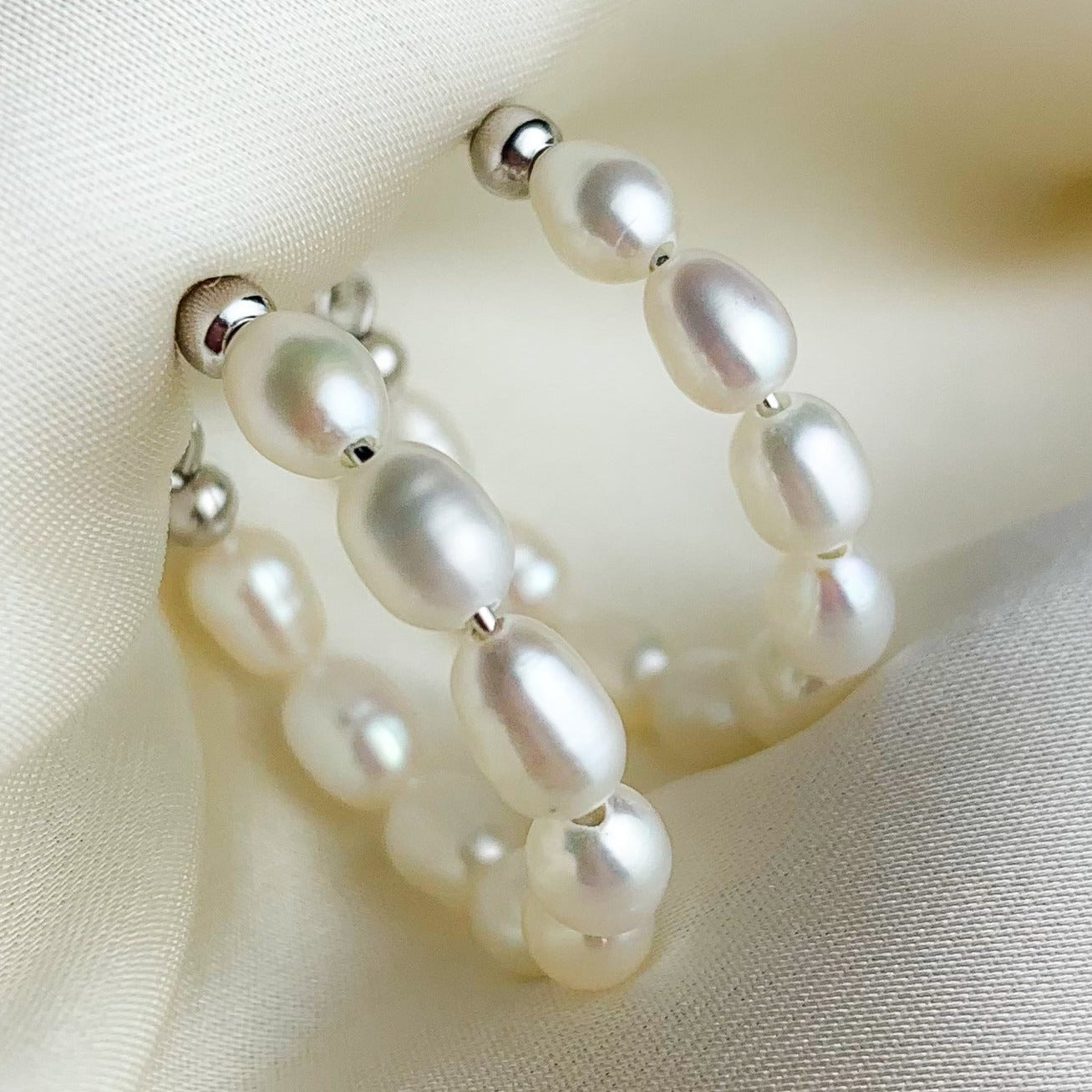 Pearl Hoop Earrings