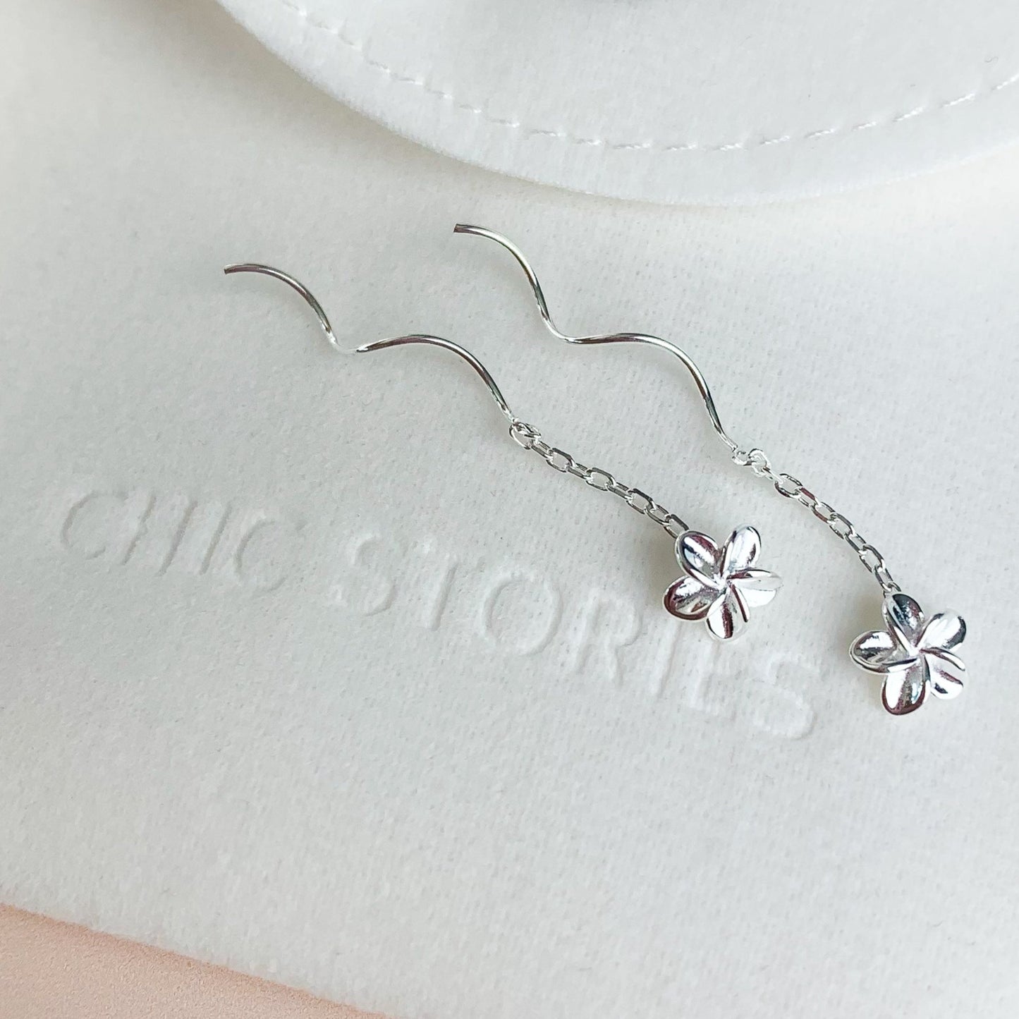 Flower Spiral Threader Earrings