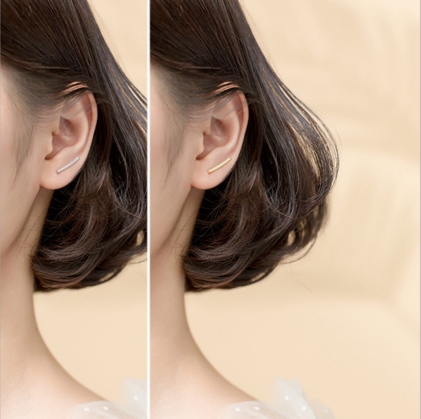 Crystal Bar Ear Climber Earrings