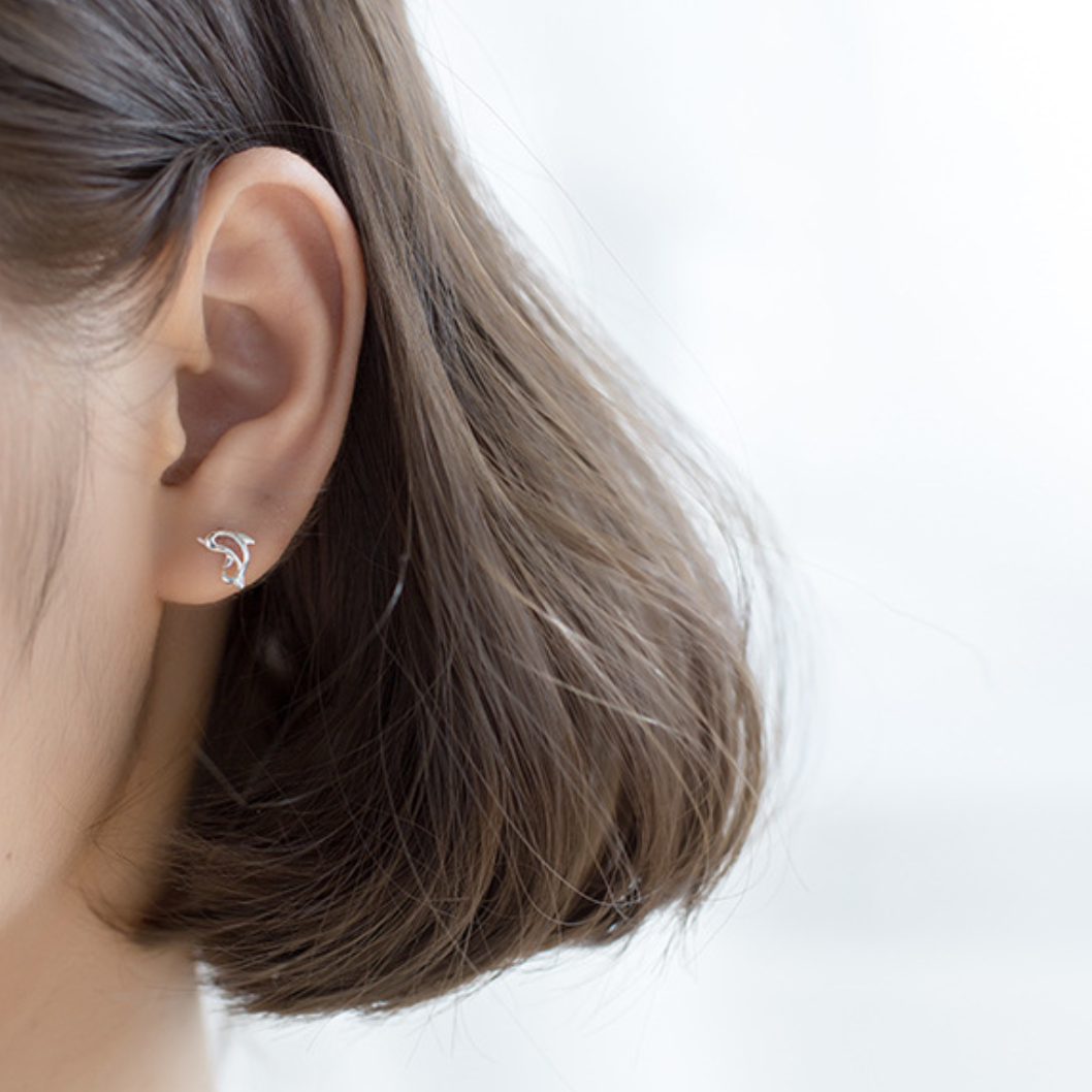 Tiny Dolphin Stud Earrings