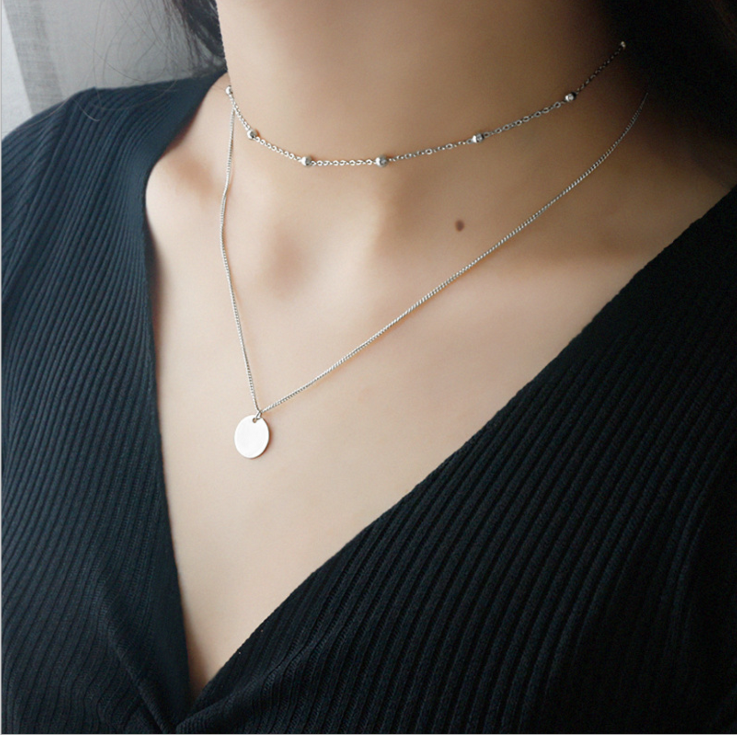Double Chain Layered Necklace