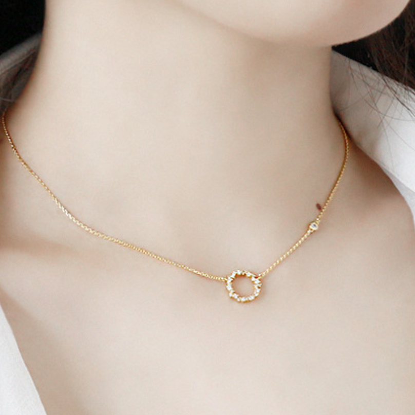 Circle Zirconia Necklace