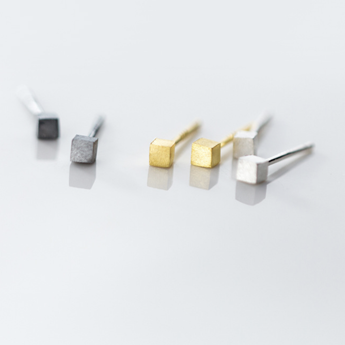 Tiny Square Stud Earrings