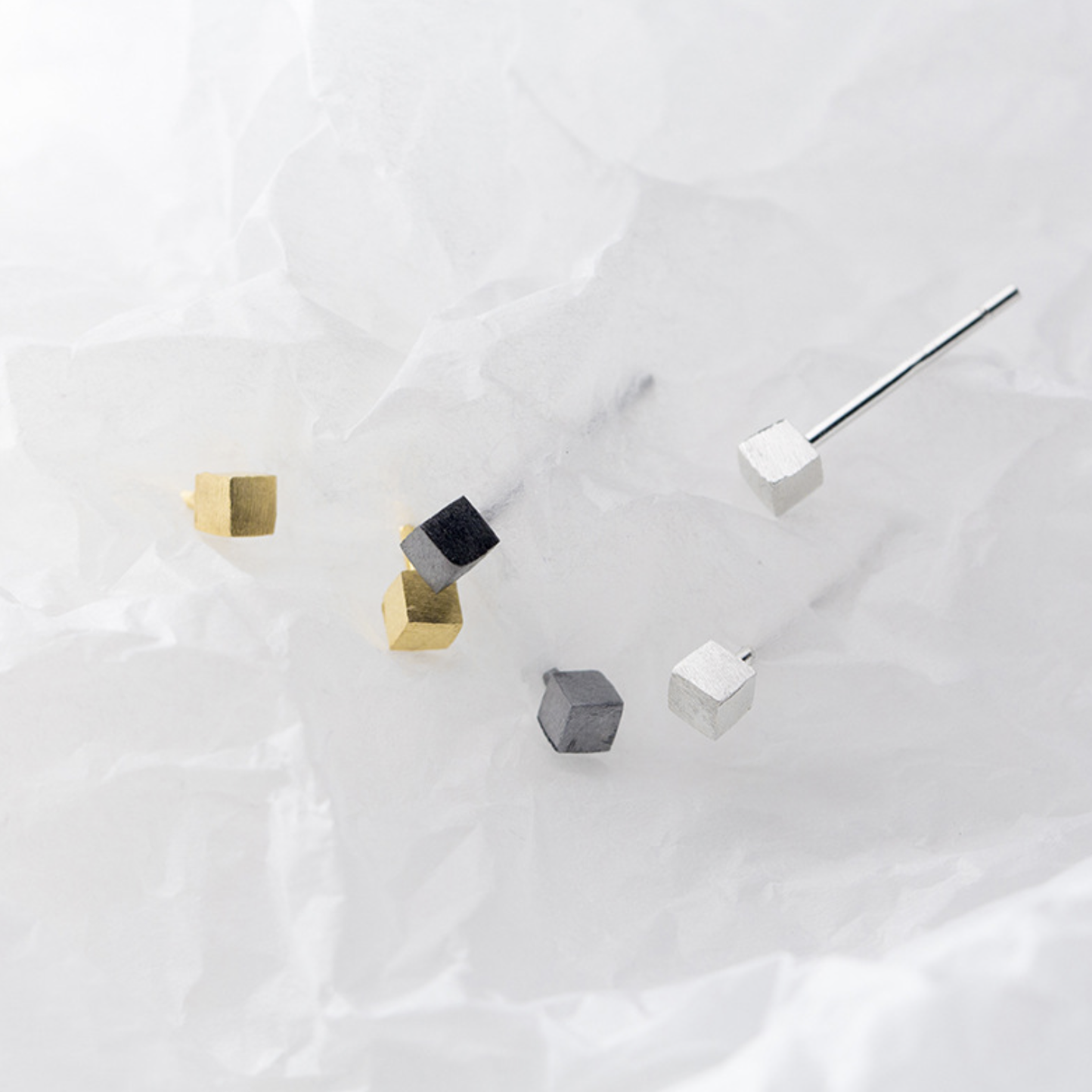 Tiny Square Stud Earrings