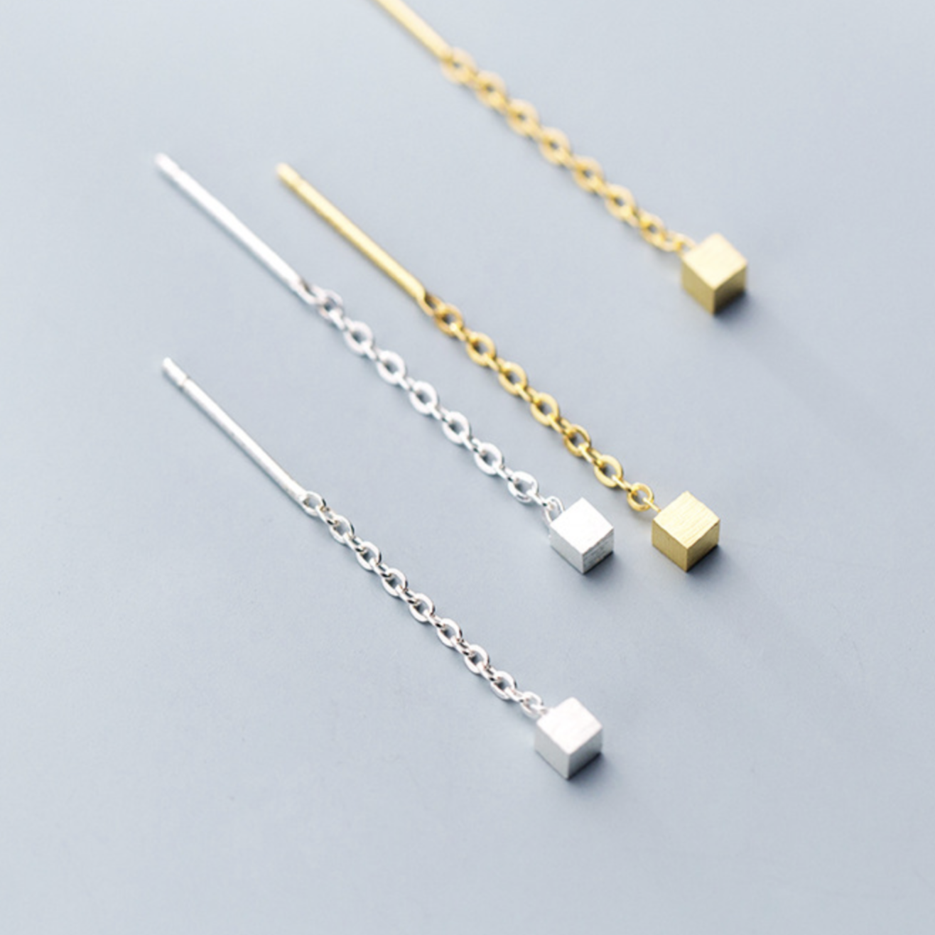 Cube Threader Earrings