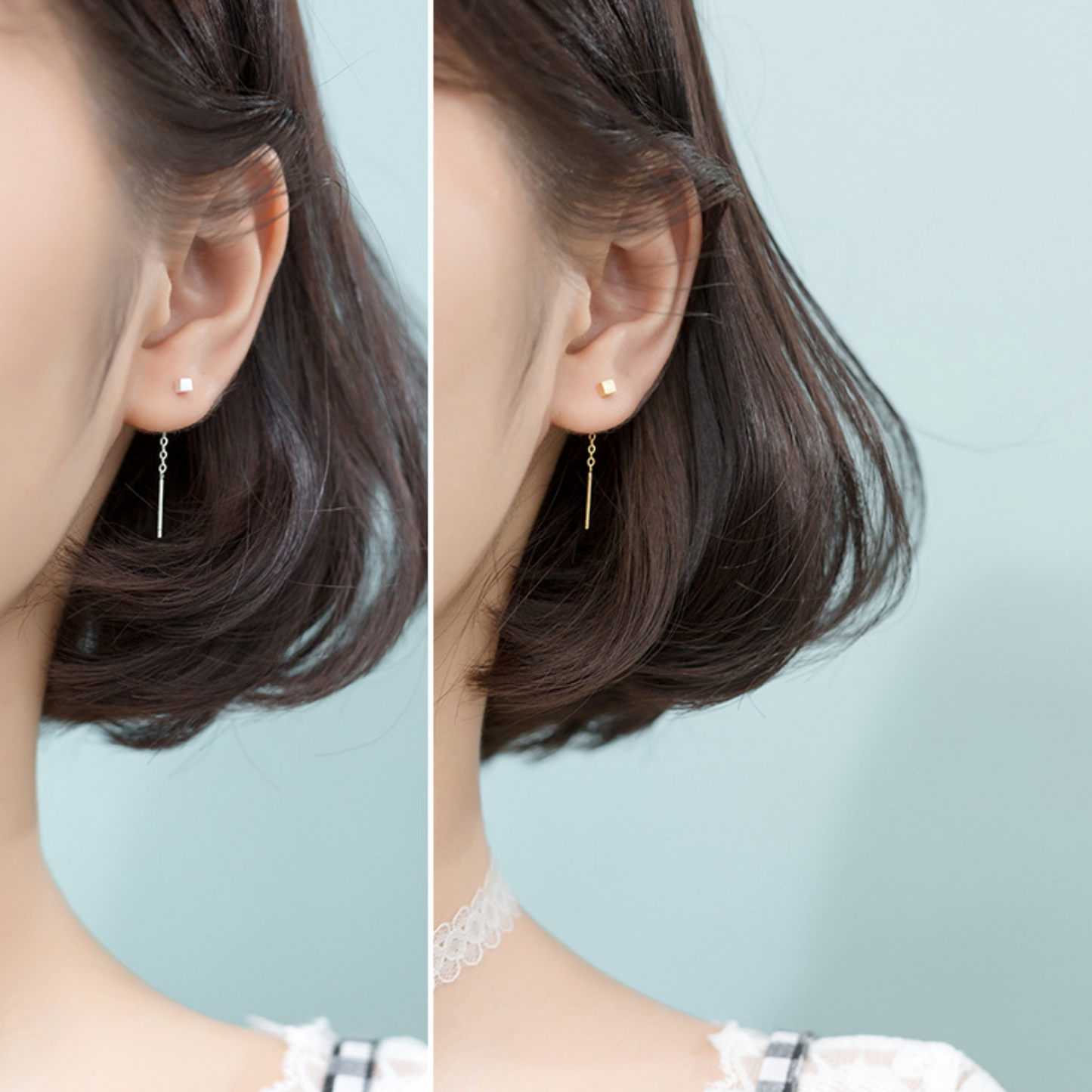 Cube Threader Earrings