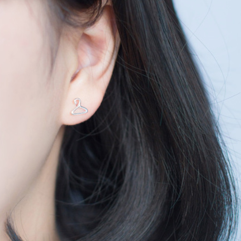 Coat Hanger Stud Earrings