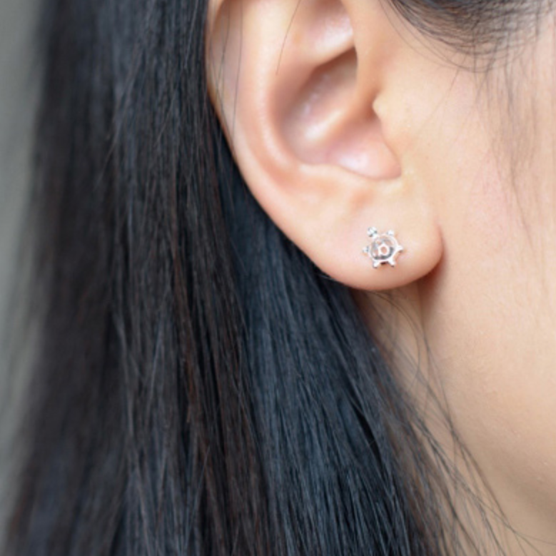 Sterling Silver Turtle Earrings