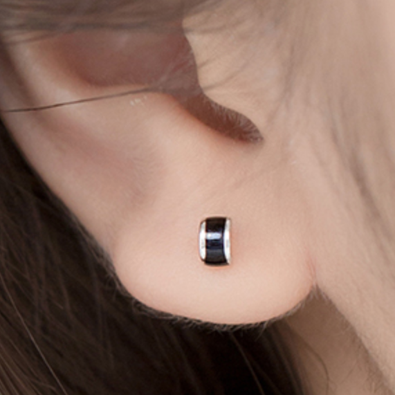 Black or White Curved Stud Earrings