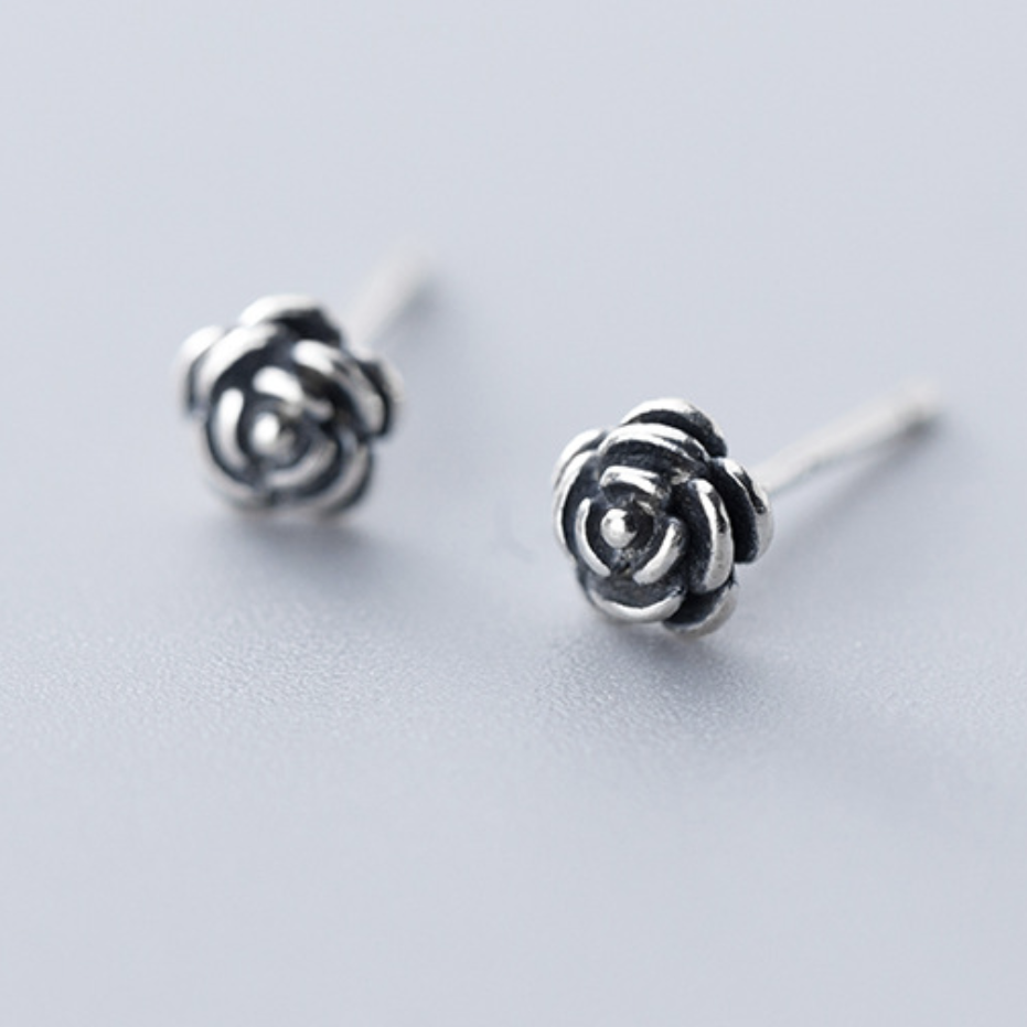 Rose Bud Stud Earrings
