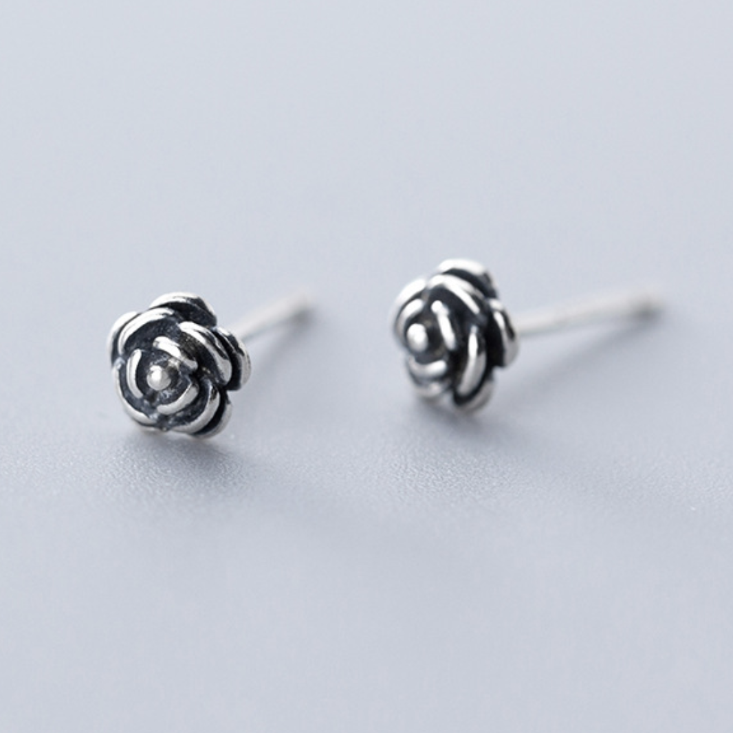 Rose Bud Stud Earrings