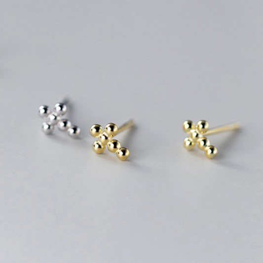 Bubble Cross Stud Earrings