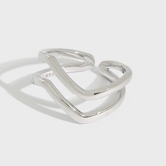 Wavy Double Band Ring