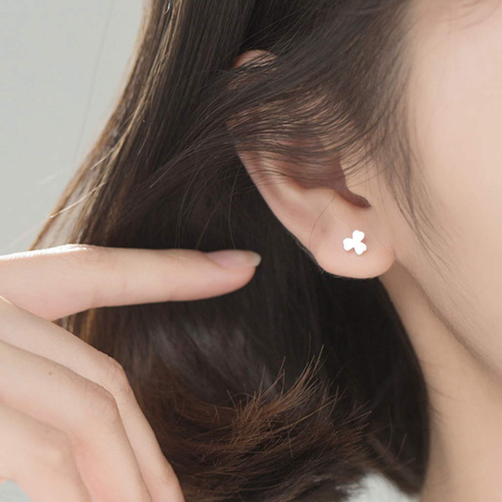 Minimalist Clover Stud Earrings