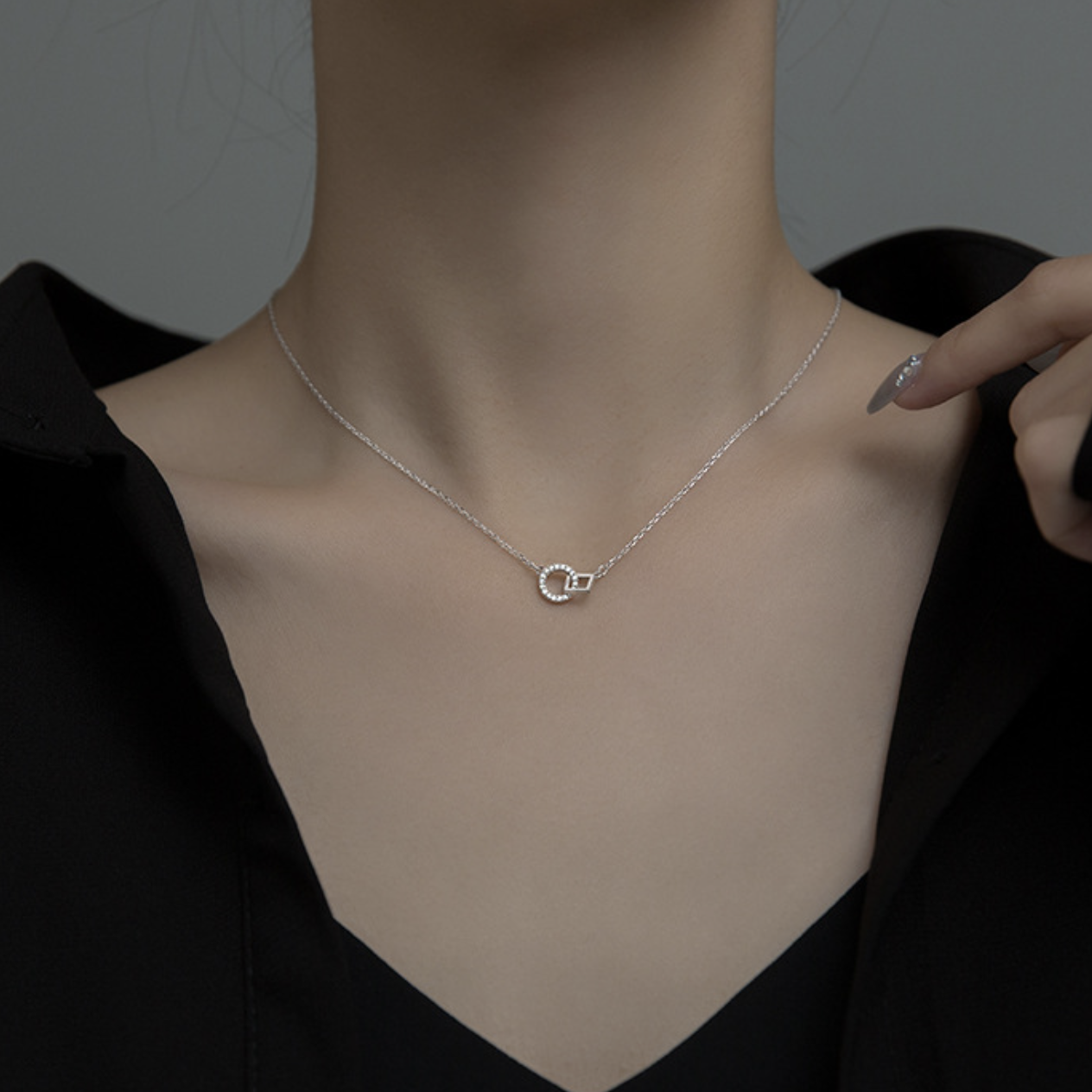 Interlocking Shapes Pendant Necklace