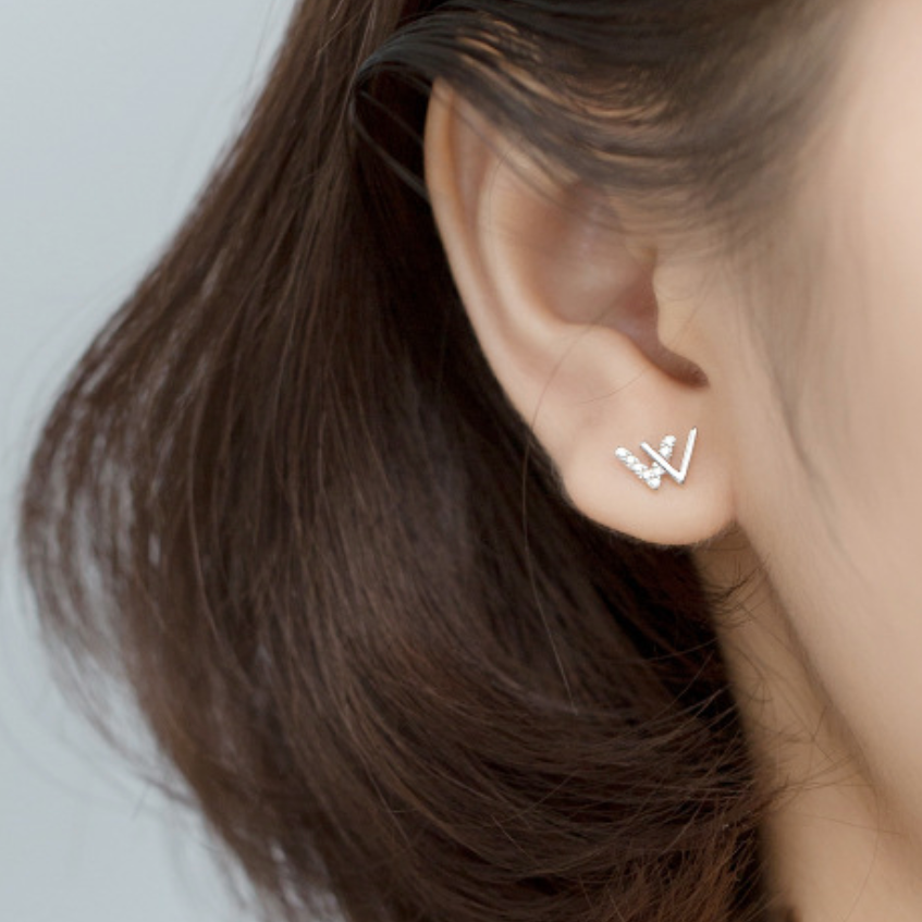 Sterling Silver W Earrings
