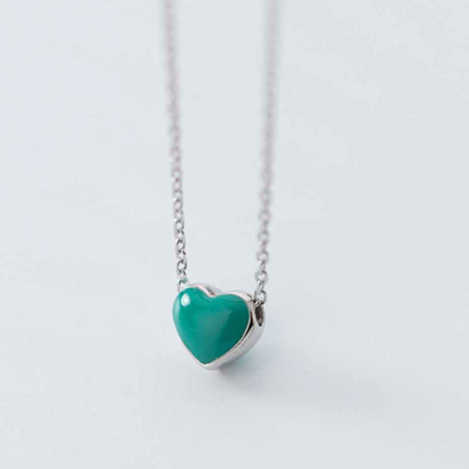 Red, Pink or Green Heart Necklace
