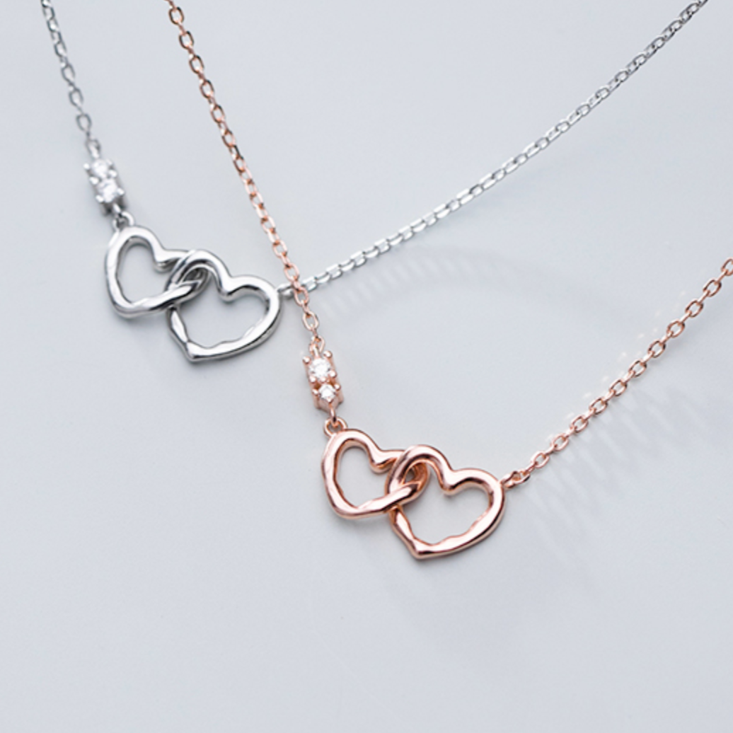 Interlocking Heart Pendant Necklace