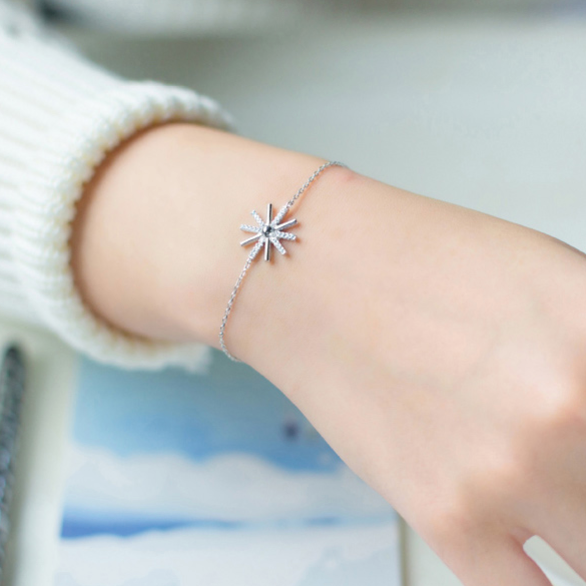 Crystal Detail Sun Burst Bracelet