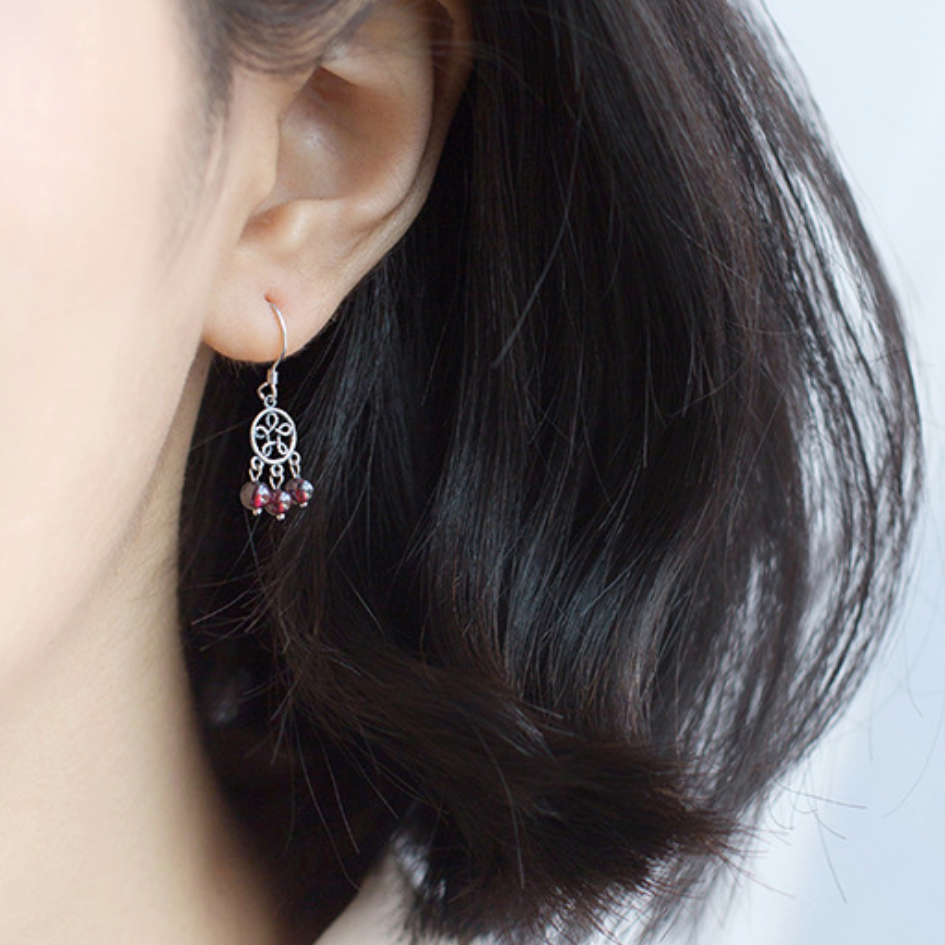 Beaded Dreamcatcher Dangle Earrings