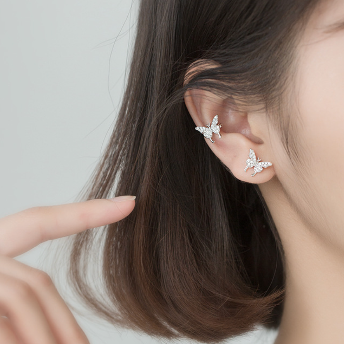 Crystal Butterfly Ear Cuff