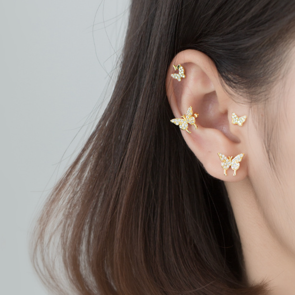 Crystal Butterfly Ear Cuff
