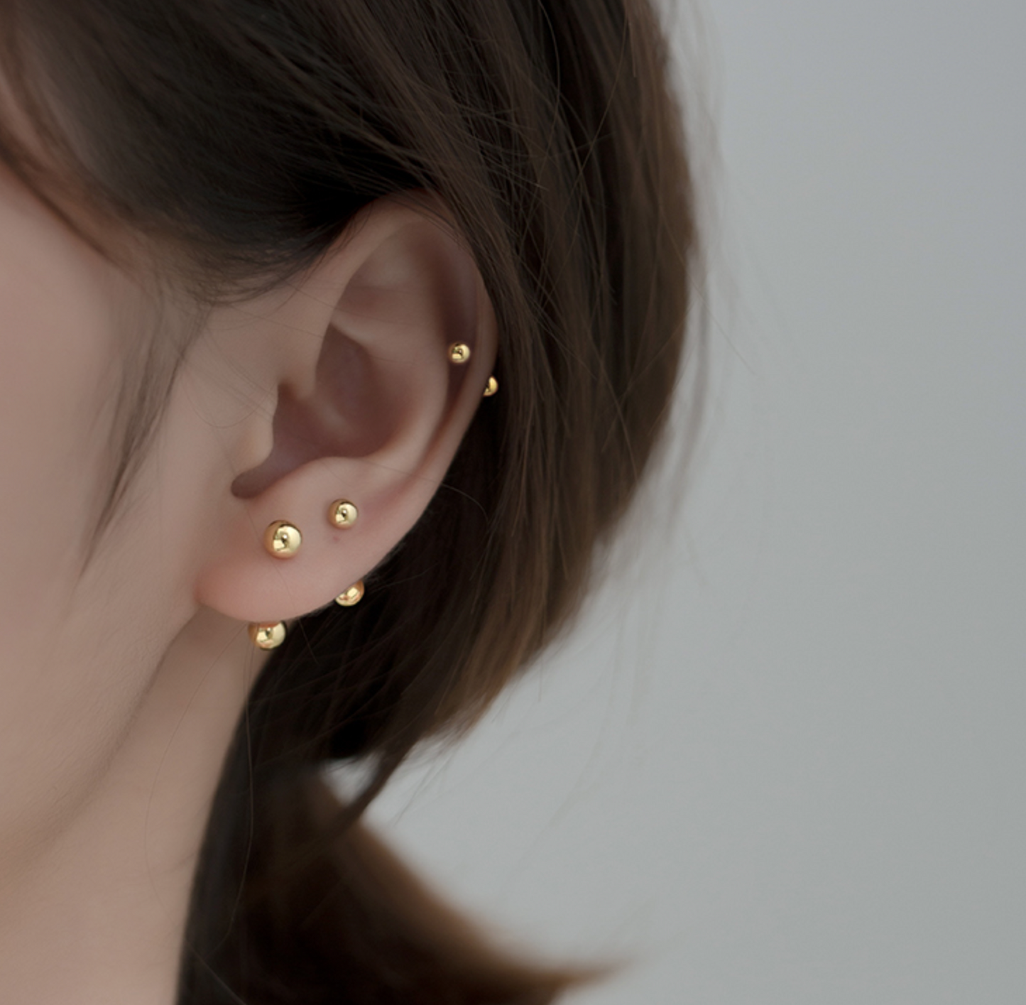 Gold Screw Back Stud Earrings