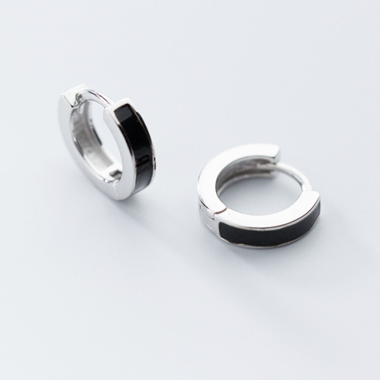 Black or White Huggie Hoop Earrings