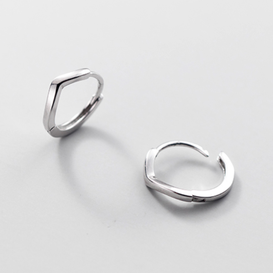 Chevron Huggie Hoop Earrings