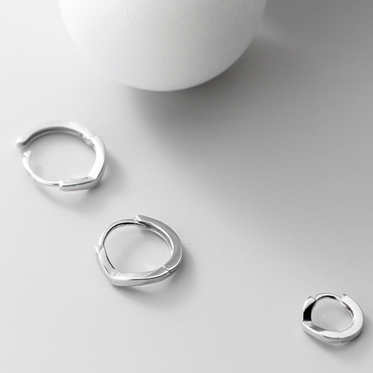 Chevron Huggie Hoop Earrings