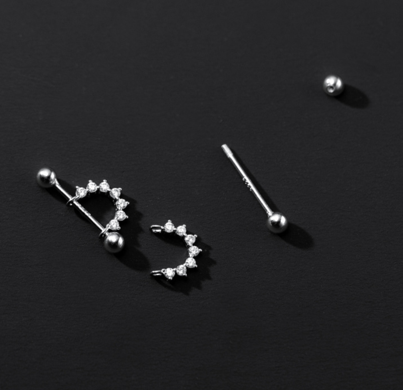 Spike Huggie Screw Back Studs