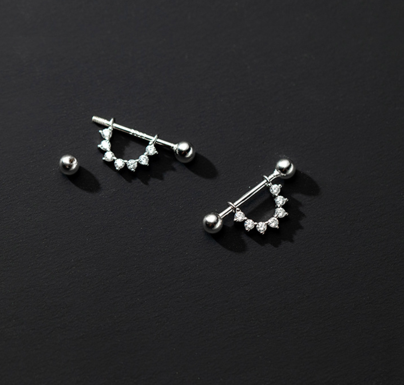 Spike Huggie Screw Back Studs