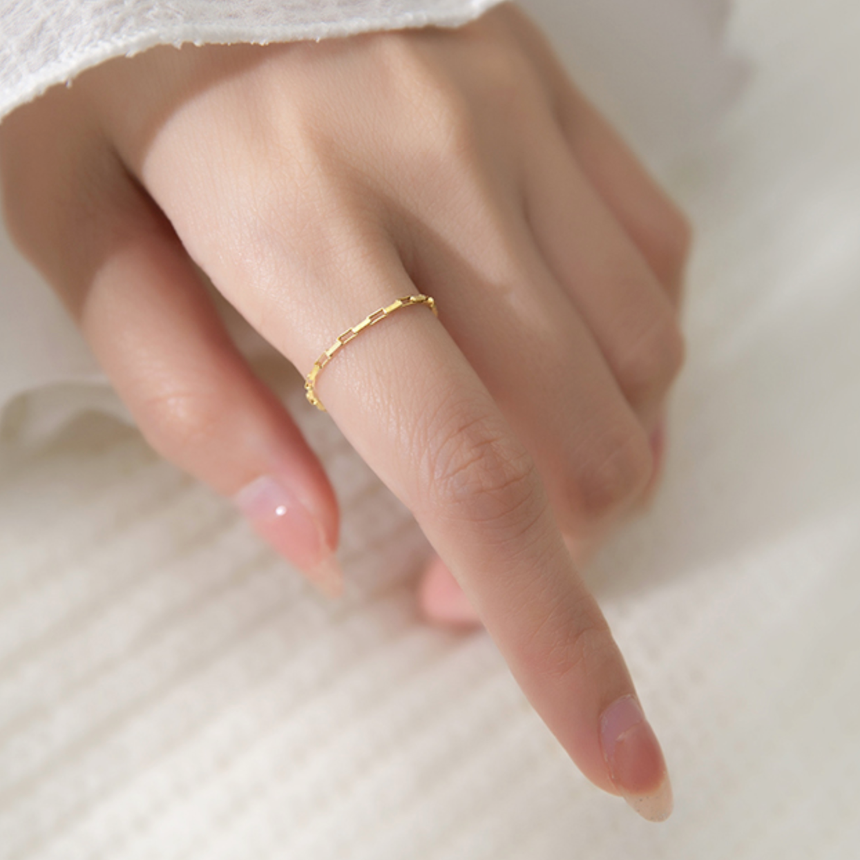 Rectangle Link Chain Ring