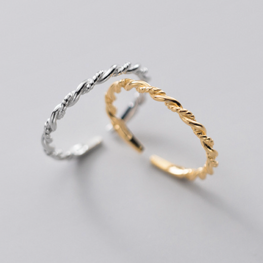 Twisted Band Adjustable Ring
