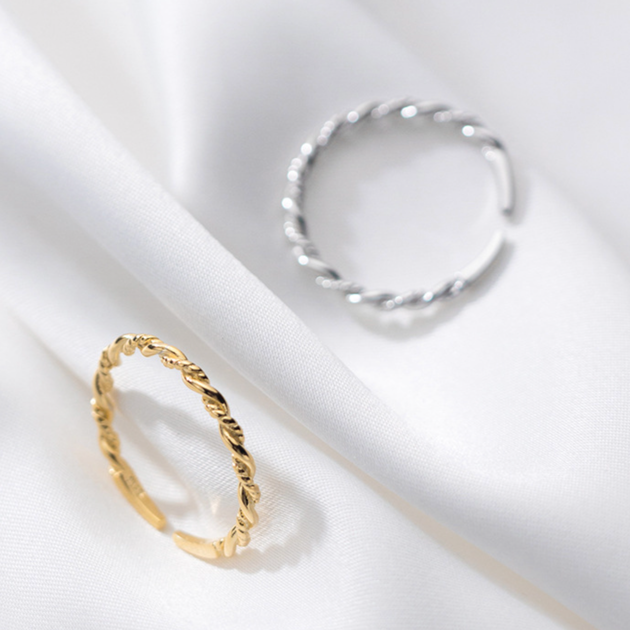 Twisted Band Adjustable Ring
