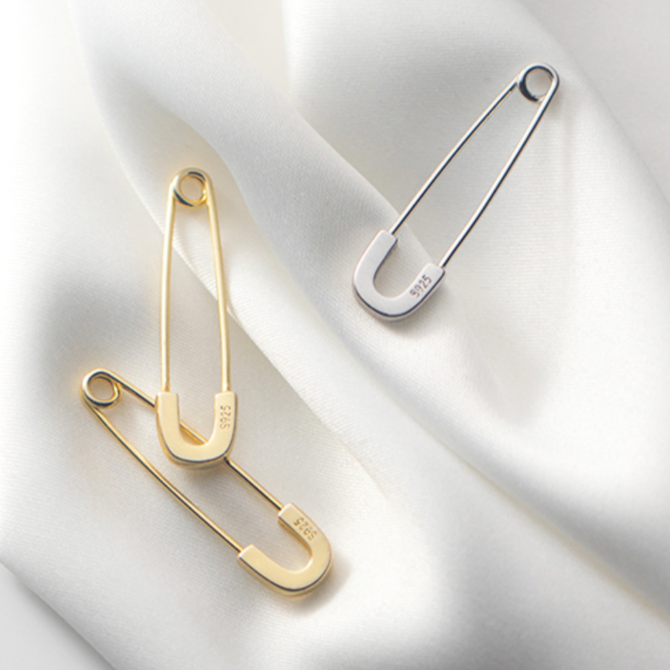 Safety Pin Dangle Earrings