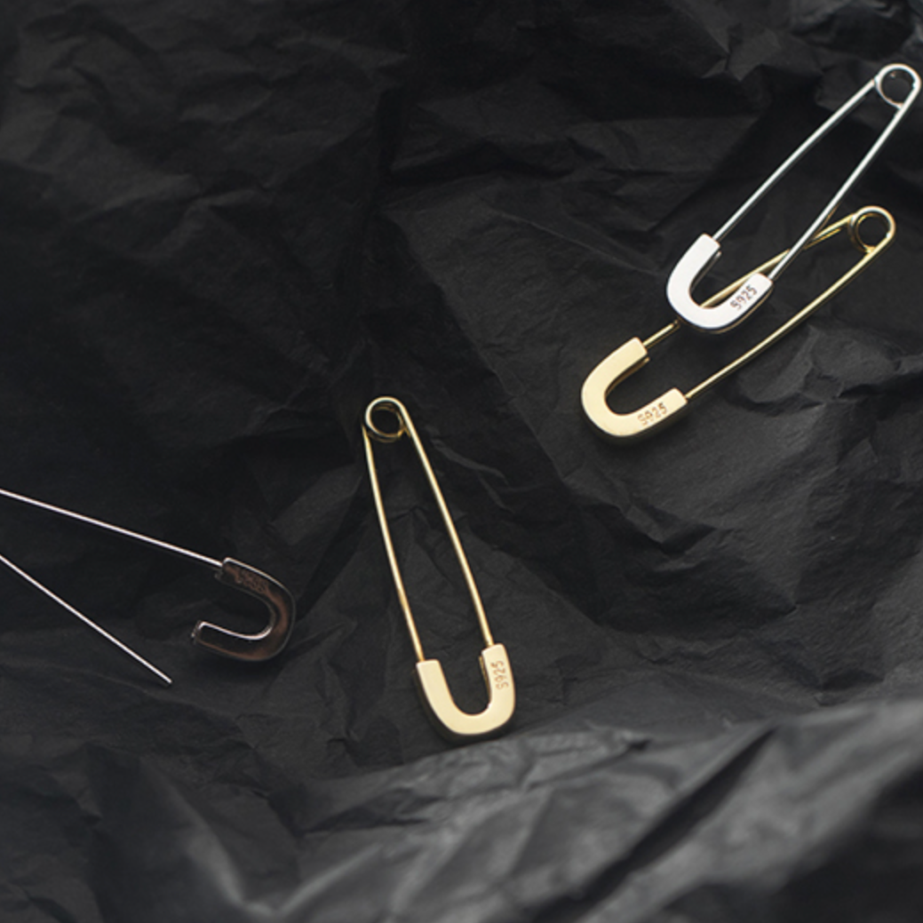 Safety Pin Dangle Earrings