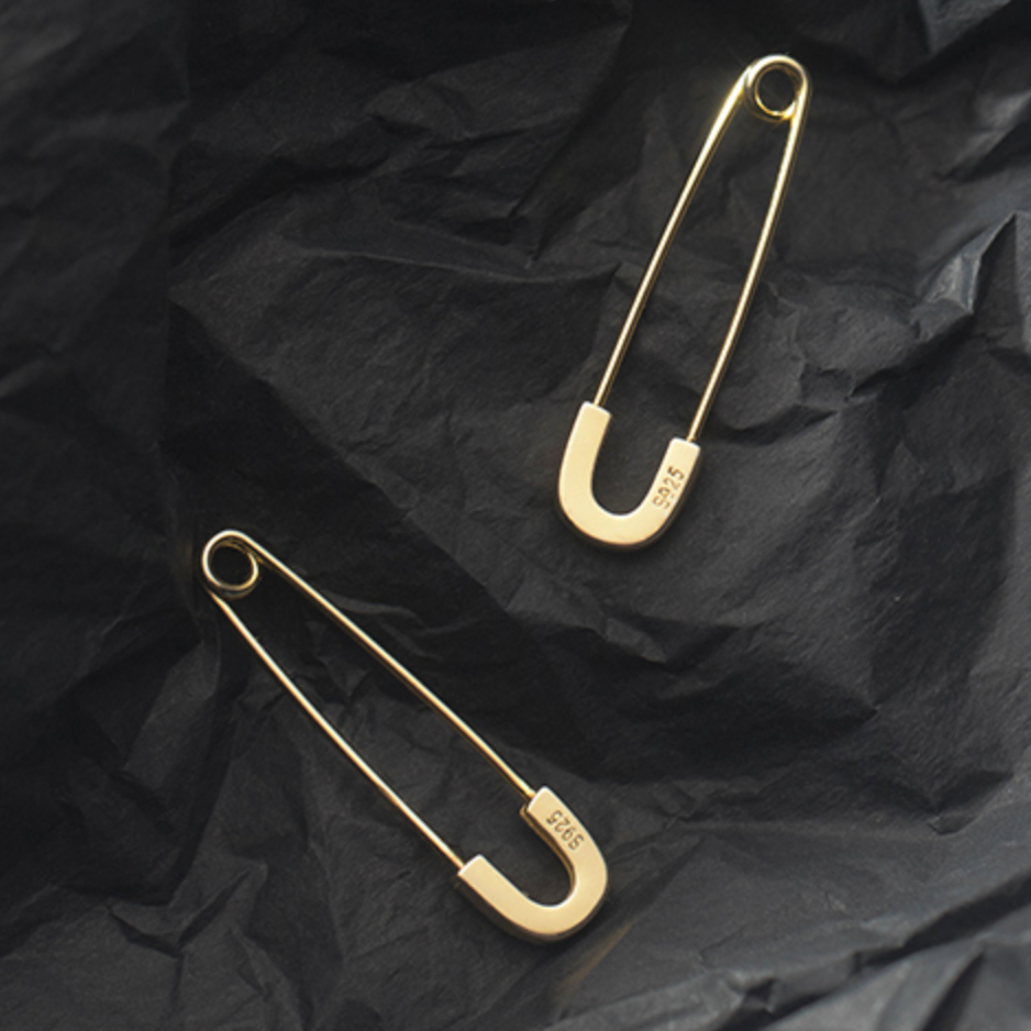 Safety Pin Dangle Earrings