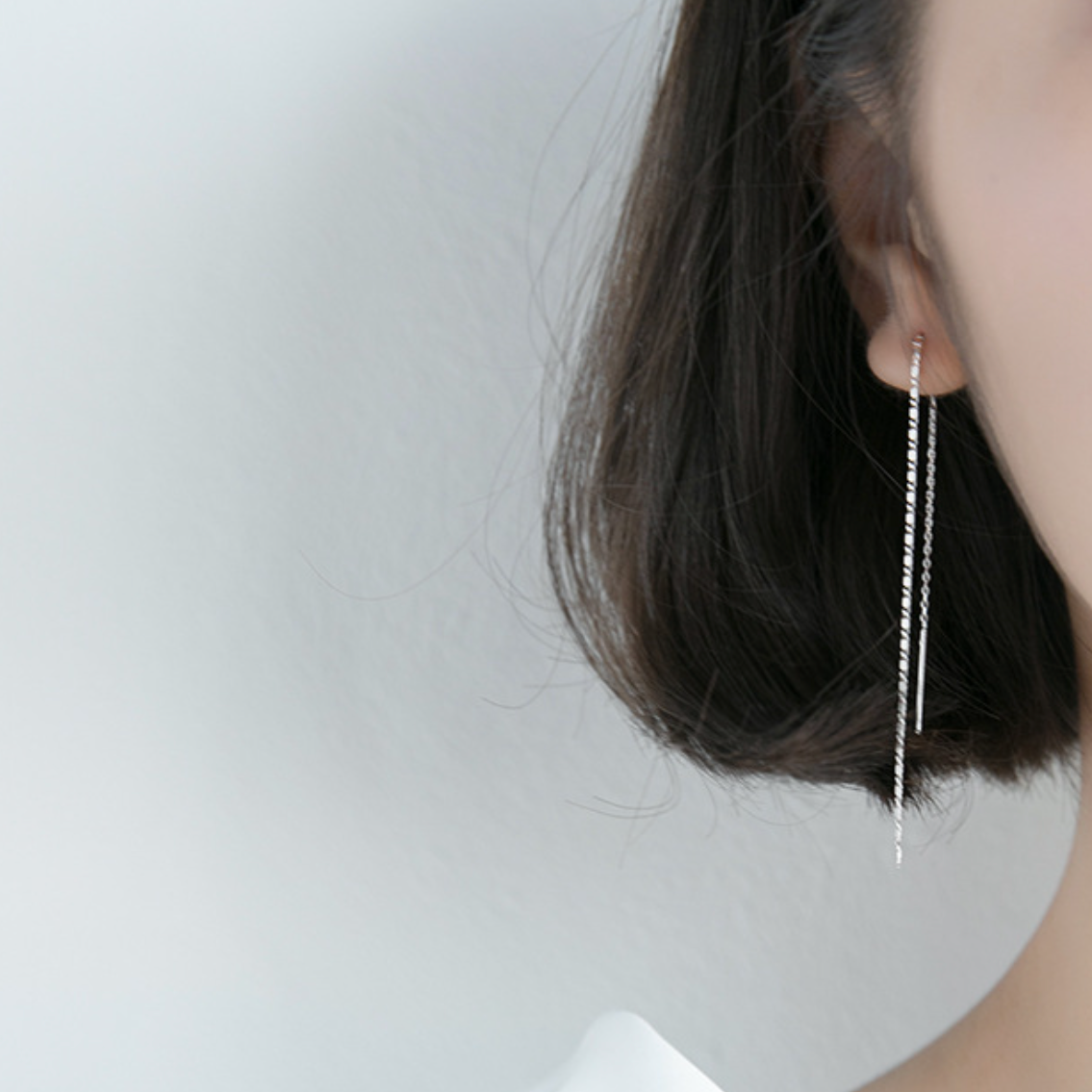 Flat Link Chain Threader Earrings