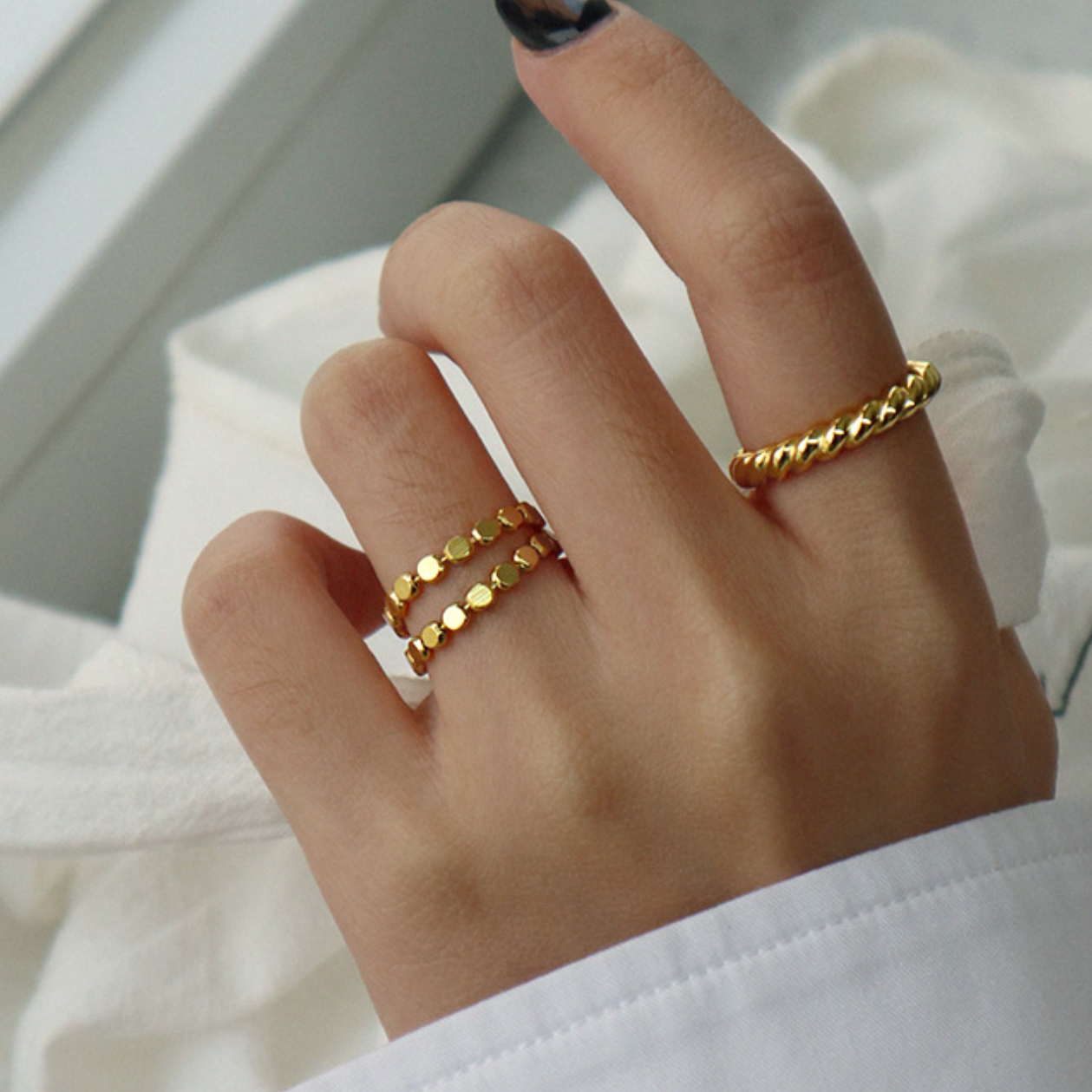 Circle Chain Link Adjustable Ring