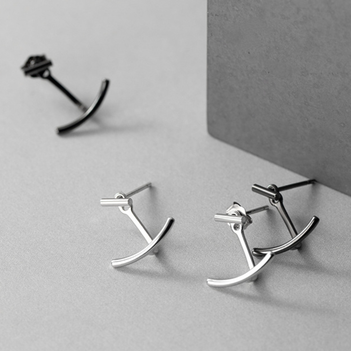 Minimalist Ear Jacket Stud Earrings
