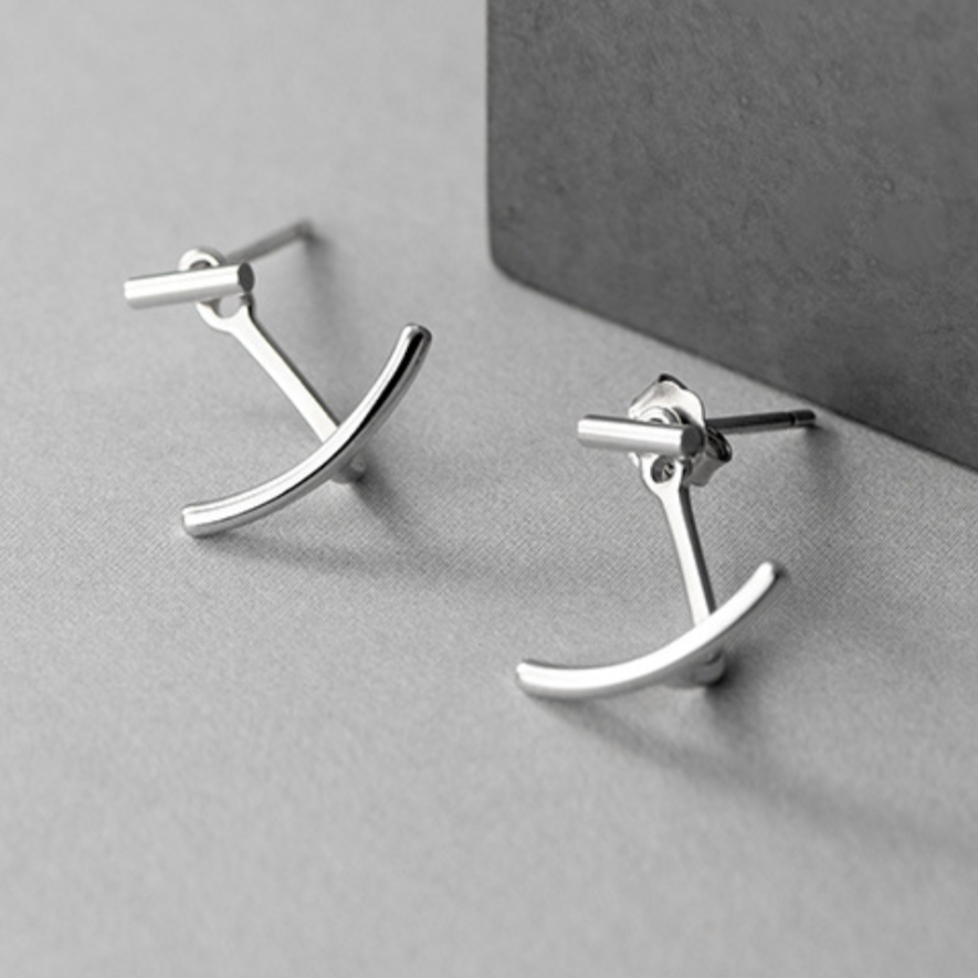 Minimalist Ear Jacket Stud Earrings