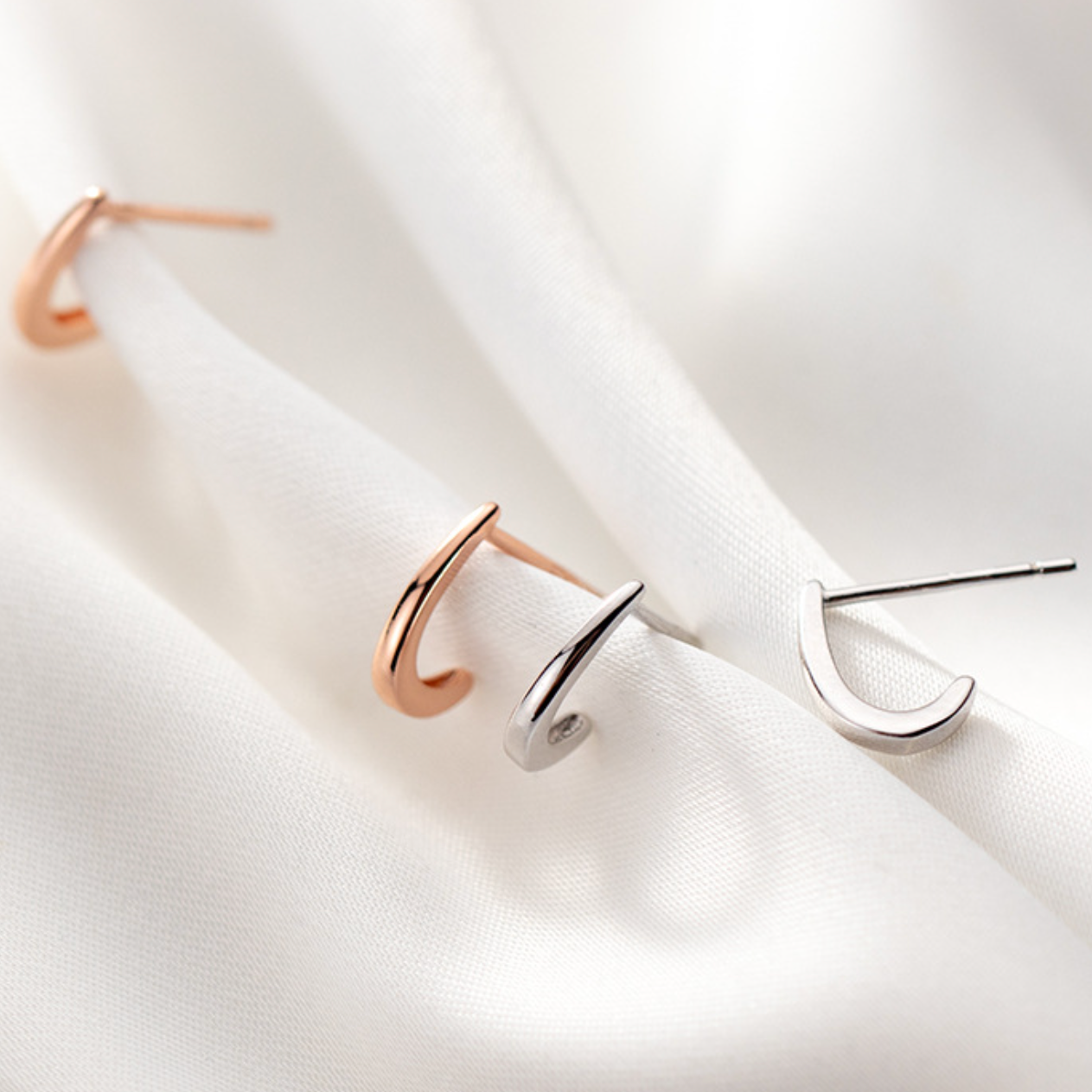 Sterling Silver Minimal Open Hoop Earrings
