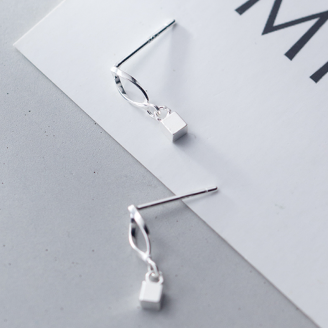Square Twisted Drop Earrings