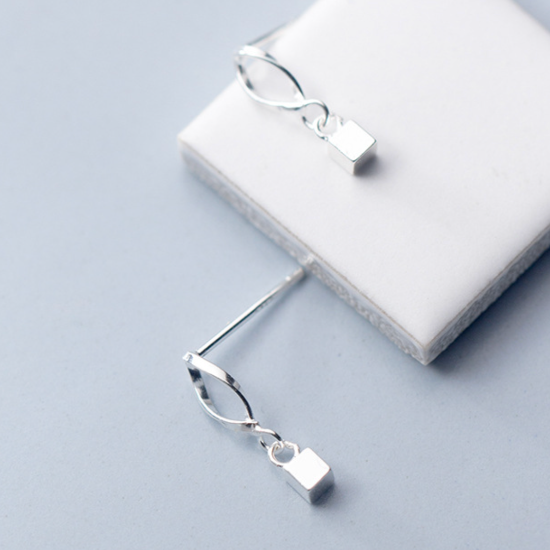 Square Twisted Drop Earrings