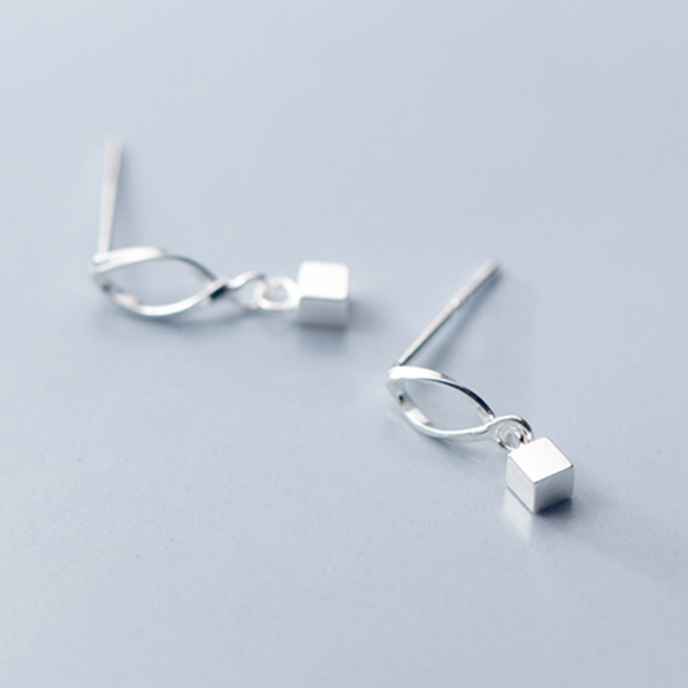 Square Twisted Drop Earrings