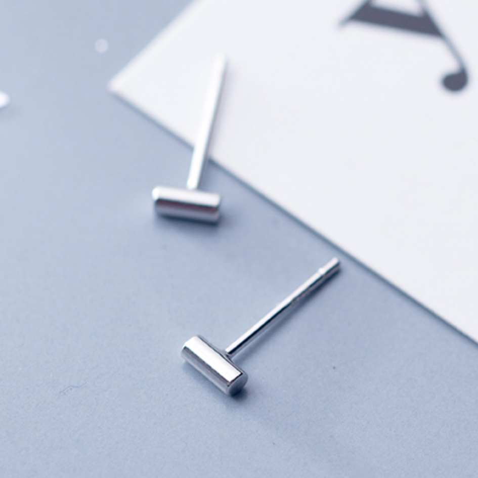 Tiny Bar Stud Earrings
