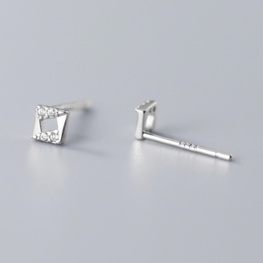 Sparkly Square Stud Earrings