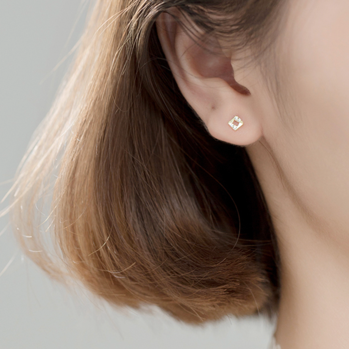Sparkly Square Stud Earrings